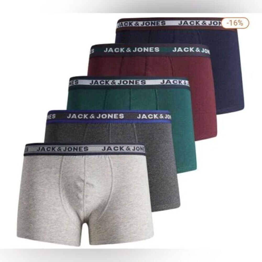 NWT Jack & Jones Men’s 5 Pack Boxer Briefs Multi Color - Size Large